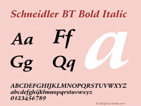 Schneidler BT Bold Italic mfgpctt-v1.59 Friday, March 5, 1993 11:16:15 am (EST)图片样张