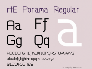 rtE Porama Regular Version 1.000 2014 initial release图片样张