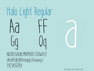Italo Light Regular Version 1.000图片样张