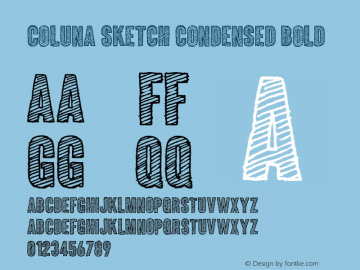 Coluna Sketch Condensed Bold Version 1.000 Font Sample