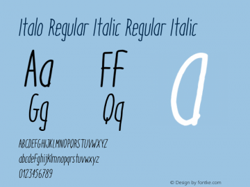 Italo Regular Italic Regular Italic Version 1.000图片样张