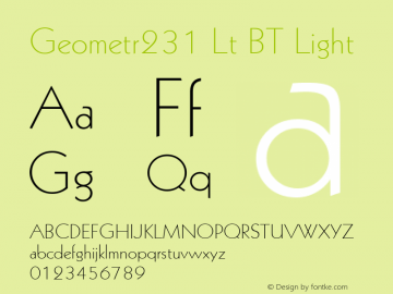 Geometr231 Lt BT Light mfgpctt-v4.4 Jan 4 1999图片样张