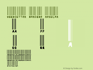 Woodcutter barcode Regular Version 1.00 March 3, 2014, initial release图片样张