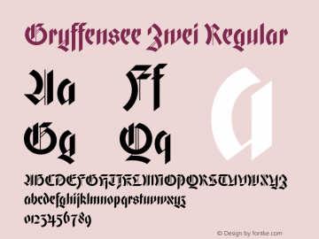 Gryffensee Zwei Regular Version 1.001;PS 001.001;hotconv 1.0.70;makeotf.lib2.5.58329 Font Sample