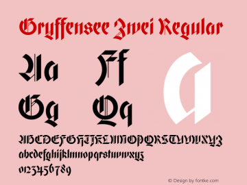 Gryffensee Zwei Regular Version 1.001;PS 001.001;hotconv 1.0.70;makeotf.lib2.5.58329;com.myfonts.catharsis-fonts.gryffensee.zwei.wfkit2.3Xrv图片样张