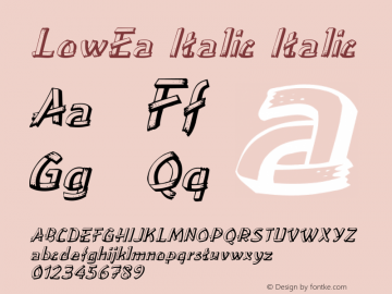 LowEa Italic Italic Unknown Font Sample