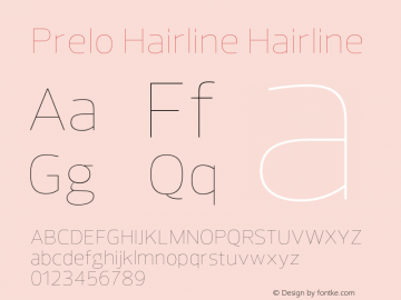 Prelo Hairline Hairline Version 1.0图片样张