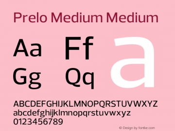Prelo Medium Medium Version 1.0 Font Sample