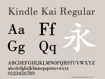 Kindle Kai Regular Version 1.02 Font Sample