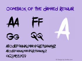 Comeback Of The Damned Regular Version 1.00 March 17, 2014, initial release Font Sample