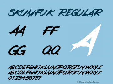 Skumfuk Regular Version 1.000 Font Sample