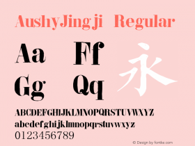 AushyJingji Regular Version 1.002 March 26, 2014 Font Sample