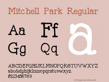 Mitchell Park Regular Version 1.000 2014 initial release图片样张