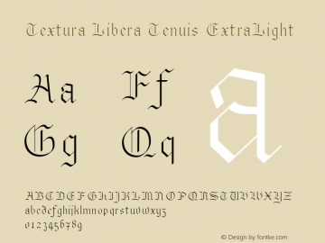 Textura Libera Tenuis ExtraLight Version 0.2.0 Font Sample
