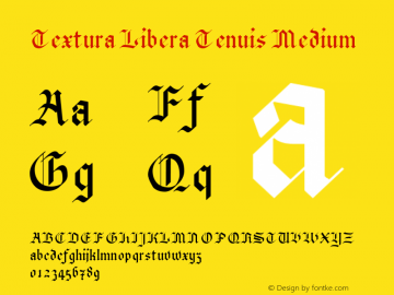 Textura Libera Tenuis Medium Version 0.2.2 Font Sample