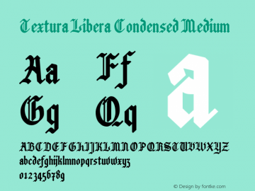 Textura Libera Condensed Medium Version 0.2.2 Font Sample