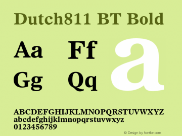 Dutch811 BT Bold mfgpctt-v1.52 Thursday, January 28, 1993 3:43:43 pm (EST) Font Sample