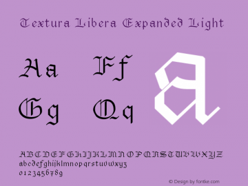 Textura Libera Expanded Light Version 0.2.0 Font Sample