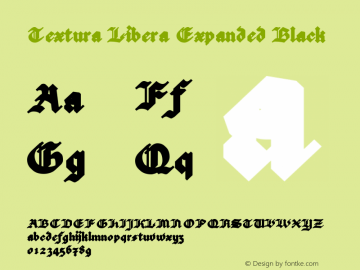 Textura Libera Expanded Black Version 0.2.0 Font Sample