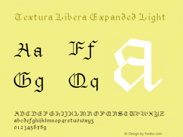 Textura Libera Expanded Light Version 0.2.1 Font Sample