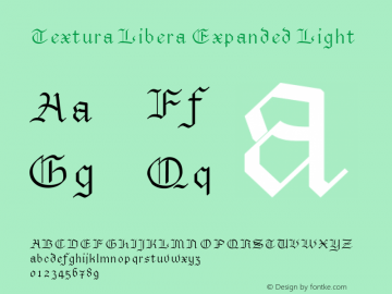 Textura Libera Expanded Light Version 0.2.2 Font Sample