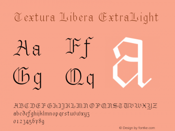Textura Libera ExtraLight Version 0.2.0 Font Sample