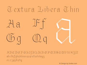 Textura Libera Thin Version 0.2.0 Font Sample