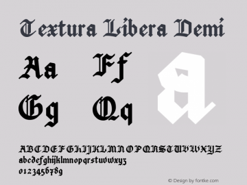 Textura Libera Demi Version 0.2.0 Font Sample