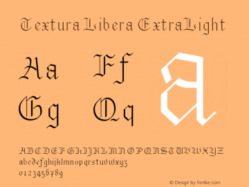 Textura Libera ExtraLight Version 0.2.1 Font Sample