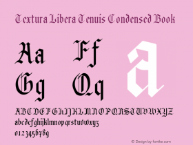 Textura Libera Tenuis Condensed Book Version 0.2.1图片样张