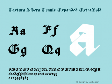 Textura Libera Tenuis Expanded ExtraBold Version 0.2.0 Font Sample