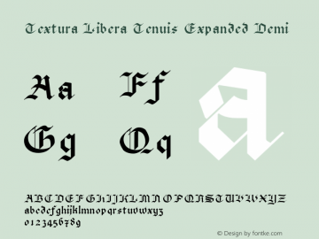 Textura Libera Tenuis Expanded Demi Version 0.2.0 Font Sample