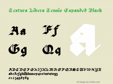 Textura Libera Tenuis Expanded Black Version 0.2.0 Font Sample