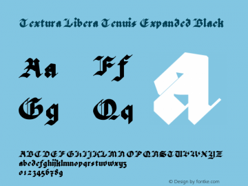 Textura Libera Tenuis Expanded Black Version 0.2.2 Font Sample