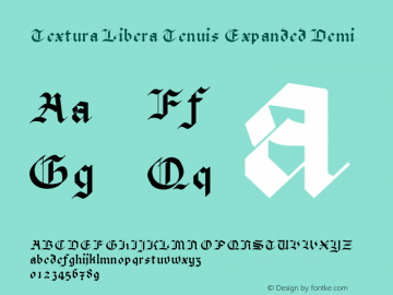Textura Libera Tenuis Expanded Demi Version 0.2.2 Font Sample