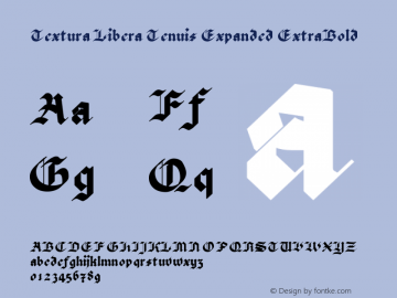 Textura Libera Tenuis Expanded ExtraBold Version 0.2.2 Font Sample