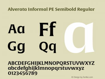 Alverata Informal PE Semibold Regular Version 1.000图片样张