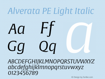 Alverata PE Light Italic Version 1.001图片样张
