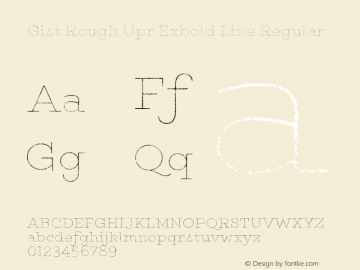 Gist Rough Upr Exbold Line Regular Version 1.000 Font Sample