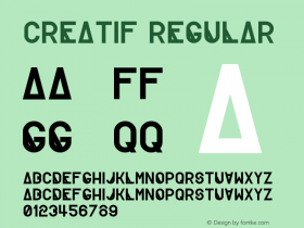 Creatif Regular Version 1.0 Font Sample