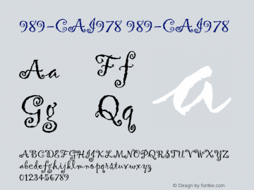 989-CAI978 989-CAI978 Version 3.0 Font Sample