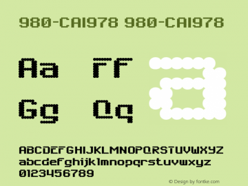 980-CAI978 980-CAI978 Version 3.0 Font Sample