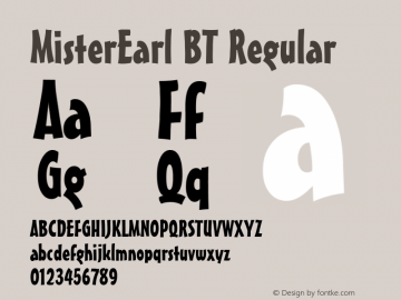 MisterEarl BT Regular mfgpctt-v1.54 Thursday, February 11, 1993 10:57:56 am (EST)图片样张