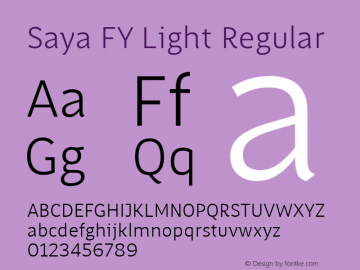 Saya FY Light Regular Version 1.001图片样张