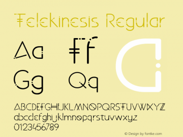 Telekinesis Regular Version 1.0 Font Sample