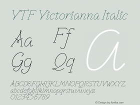 VTF Victorianna Italic Version 2.000 Font Sample