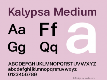 Kalypsa Medium Version 1.0 Font Sample