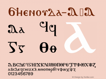 Shenouda-A A Version 001.000 Font Sample