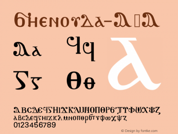 Shenouda-A A Version 001.000 Font Sample