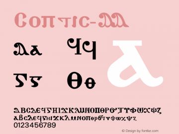 Coptic-A A Version 001.000 Font Sample